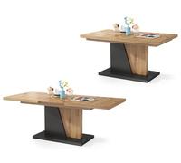 All4All Tables Basses Modernes Table Basse de Salon - Grande Table Basse en Bois- 70 x 120 cm - Rovere Artisan & Antracite