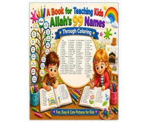 ALLAH 99 NAMES: A book for teaching children ALLAH 99 NAMES with coloring in both Arabic and English and their pronunciation in English