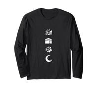 Allah Musulman et prophète Mohammed Nom Kaaba Croissant Islam Manche Longue