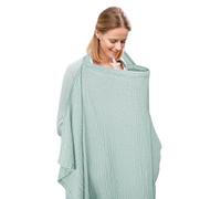 Allaitement : poncho complet en coton respirant, protection d'allaitement confortable, enveloppe de décolleté réglable | Auvent d' léger, alimentation pour publics, poussette