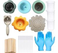Allaonze 30 PCS Acrylique Tamis Verser Outils, 6 PCS Crépines Coulée Acryliques en Silicone de Peinture Kits, Kits D'outils de Peinture Ensembles de Dessin pour Peinture Bricolage