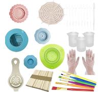 Allaonze 37 PCS Acrylique Tamis Verser Outils, 7 PCS Crépines Coulée Acryliques en Silicone de Peinture Kits avec Pinceau, Kits D'outils de Peinture Ensembles de Dessin pour Peinture Bricolage