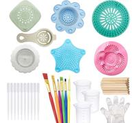 Allaonze 53 PCS Acrylique Tamis Verser Outils, 8 PCS Crépines Coulée Acryliques en Silicone de Peinture Kits avec Pinceau, Kits D'outils de Peinture Ensembles de Dessin pour Peinture Bricolage