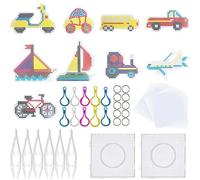 Allaonze Perles à Repasser 5 mm 22 PCS Transport Stylo Carré Transparent pour Perles à Repasser Artisanat Perles avec Pincettes à Perles, Feuilles de Papier à Repasser et Porte Clés Coloré