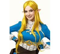 ALLAURA Perruque de princesse avec oreilles d'elfe pour femme - Longue perruque blonde tressée pour Halloween et cosplay