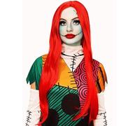 ALLAURA Perruque rouge Sally L'Étrange Noël de Monsieur Jack Cosplay - Longue et réaliste pour homme et femme - Compatible avec Sally L'Étrange Noël de monsieur Jack