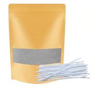 ALLAVA Sable de bougie avec mèche - 400 g - 20 mèches de 10 cm - Granulés de cire pour fabrication maison - Gris