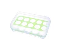 Allayu 15 Grille Boîte De Rangement D'oeufs Boîtes De Conservation Fraîches Organisateur Cas en Plastique Empilable Ménage Oeufs Titulaire pour La Cuisine, Vert