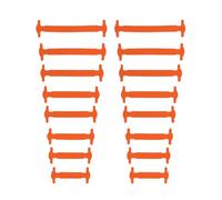 Allayu 16 pièces lacets élastiques facile à nouer outil gratuit chaussures accessoires boucles en Silicone enfants sans boucle de laçage, Orange