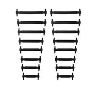 Allayu 16 pièces lacets élastiques facile à nouer outil gratuit chaussures accessoires boucles en Silicone enfants sans boucle de laçage, Le noir
