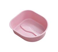 Allayu Bassin de massage durable avec picots apaisants, baignoire confortable pour un bain de pieds relaxant, idéale pour les personnes âgées, Rose, 38.5 x 33 x 11.5 cm