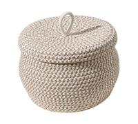 Allayu Boîte de rangement multifonctionnelle en corde de coton, panier tressé avec couvercle, contenant décoratif, panier cadeau vide, organisateur pour linge, chambre, salon, goûter, jouets, articles