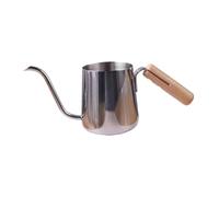 Allayu Bouilloire à col de cygne, bec verseur long, acier inoxydable, poignée en bois, cafetière à filtre, facile doser pour le café, Argent, 250 ml