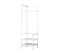 Allayu Étagère à vêtements d'angle simple et résistante à la rouille, fabriquée avec une structure en tubes métalliques robustes et un tissu non tissé épais, Blanc trois couches, 43 x 43 x 178 cm