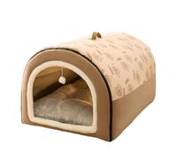 Allayu Lit 2 en 1 pour Chien et Chat avec Coussin Amovible et Pliable. Bel abri d'extérieur pour Vos compagnons à Quatre Pattes, idéal pour Les déplacements et Qui Peut, Brun, L