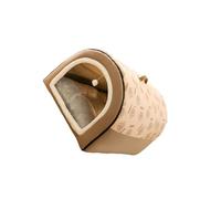 Allayu Lit 2 en 1 pour Chien et Chat avec Coussin Amovible et Pliable. Bel abri d'extérieur pour Vos compagnons à Quatre Pattes, idéal pour Les déplacements et Qui Peut, Brun, M