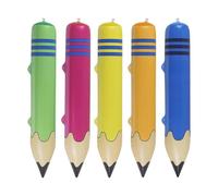 Allayu Lot de 5 ballons gonflables en forme de crayon, amusants pour une fête scolaire, en PVC, grands accessoires décoration pour le