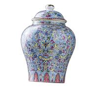 Allayu Luxueux Pot à Gingembre en céramique, boîte à thé Moderne et élégante, ornée de Motifs raffinés inspirés de la Culture Chinoise. Pot Gingembre en céramique avec Couvercle, boîte thé, StyleC