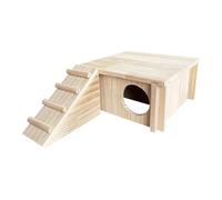 Allayu Maison en Bois pour Hamster, Respirante et équipée d'une échelle, pour des Moments de Jeu Actifs et Un Sommeil en Toute sécurité. Maison extérieure avec échelle et fenêtre.
