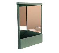 Allayu Miroir de courtoisie non réversible à image réelle pour les besoins de modélisation et de beauté, les coupes de cheveux et la beauté, vert, 14 * 17 cm