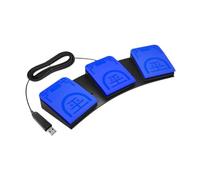 Allayu Pédale de Commande programmable à Triple Interrupteur USB pour Souris, idéale pour Les Jeux et l'ordinateur Personnel. Pédale de Commande Jeu PC à Triple, Bleu, 34 x 11.5 x 4.3 cm