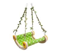 Allayu Perchoir balançoire pour inséparables, Support et balançoire conçus pour l'exercice des Oiseaux, nid en Toile, Jouet en Bois pour perroquets, Berceau et hamac pour perroquets