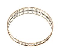 Allayu Plateau Miroir, Plateau à Bijoux, Rangement Maquillage, Solution de Rangement élégante et raffinée pour Coiffeuse. L'alliance du Verre et du Fer Lui confère Un Style élégant et sophistiqué,