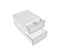 Allayu Rangement de tiroir de grande capacité - Rangez plusieurs articles en un seul endroit Organisateur de rangement de type tiroir en plastique, double couche blanche, S