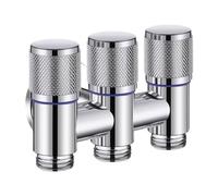 Allayu Robinet d'arrêt d'angle 12 pouces pour salle de bain, cuisine et maison : contrôle efficace de l'eau avec raccordement 1 entrée/3 sorties, arrêt d'angle 1/2 pouce, Argent, 10 x 6 x 7 cm