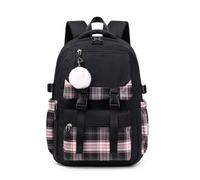 Allayu Sac d'école avec grande capacité confortable et organisé pour la réussite en classe Sac à de voyage à de voyage étanche d'école, Noir