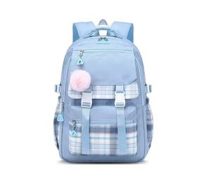 Allayu Sac d'école avec grande capacité confortable et organisé pour la réussite en classe Sac à de voyage à de voyage étanche d'école, Bleu