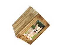 Allayu Urne funéraire pour Animaux - Coffret Souvenir Unique avec Cadre Photo élégant - Urnes funéraires pour Petits Animaux - Accessoires funéraires, Bois, 16 x 16 x 22 cm