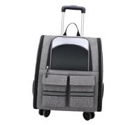 Allayu Valise de Transport à roulettes Confortable pour Animaux de Compagnie, Poussette pour Petits Chiens et Chats, Ergonomique et légère, Cage Transport d'extérieur Transparente.