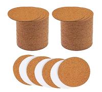 Allazone 120 PCS Auto-Collant Sous-Verres en Liège Ronde, Autocollants Dos en Liège, Feuilles Mini Murale Dalles pour Dessous-de-Verre et Travaux Manuels de Bricolage, 9 x 9 cm