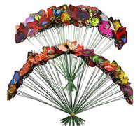 120 PCS Papillons de Jardin, Allazone 2 Taille Coloré Jardin Papillons Stakes Ornements de Jardin pour Décoration de Plante, Cour de Jardin, Décoration de Jardin