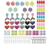 Allazone 195 PCS Bonbons Gommeux Ours Pendentifs Charms Gummy de Bonbons, 74 PCS Bonbon Dégradé Ours Pendentifs, Crochets D'oreille pour Boucles D'oreilles Collier Fabrication de Bijoux Bricolage