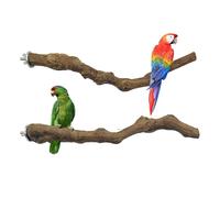 Allazone 2 PCS Perchoir Perroquet, Jouets Oiseaux en Bois, Jouet à Suspendre pour Perroquet, Bois Pieds Perchoirs, Balançoires, Échelles, Perché