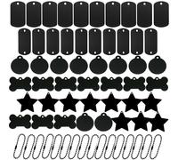 Allazone 20 PCS Medaille Chien Personnalisé, Étiquettes de Chien Vierges en Aluminium Estampage Étiquettes Médaille Chien pour DIY Porte-clés Bricolage et Projet D'artisanat