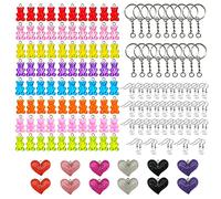 Allazone 213 PCS Bonbons Gommeux Ours Pendentifs Charms Gummy de Bonbons, 92 PCS Bonbon Dégradé Ours Pendentifs, Crochets D'oreille pour Boucles D'oreilles Collier Fabrication de Bijoux Bricolage
