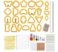 Allazone 219 PCS Emporte-pièces pour Boucles D'oreilles, 25 Emporte-pièces en Argile Polymère, Cartes de Boucles D'oreilles, Crochets de Boucles D'oreilles