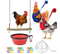 Allazone 25 Jouets pour Oiseaux - Balançoire en Bois, Bol d'alimentation, Harnais Réglable pour Oie, Canard, Poulet