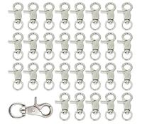 Allazone 30 PCS Mousquetons à Gâchette, 6cm Mousqueton Porte Clef Métal Mousquetons Pivotants en 360 Degrés, Boucle à Ressort Pivotante pour Porte-clés Crochet Clip de Sac à Main