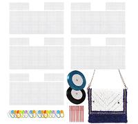 Allazone 39 PCS Broderie en Maille Plastique Feuilles de Toile Transparentes, 2 Couleurs Différentes pour Artisanat et Point de Croix