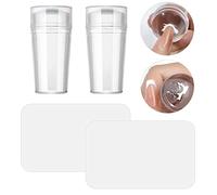 Allazone 4 PCS Tampon à Ongles en Silicone Transparent, Jelly Nail Art Stamper, Silicone Transparent Stamper et Grattoir à Ongles en Silicone Bricolage Outil de Manucure Nail Art