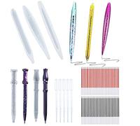 Allazone 5 PCS Moule Stylo Resine Epoxy, Moules en Résine pour Stylo, Moules de Stylo à Bille en Silicone avec 100 PCS Recharge de Stylos à Bille Silicone Moules pour Bricolage, Stylo