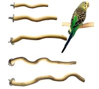 Allazone 5 PCS Perchoirs en Bois pour Oiseau, Branches en Bois pour Cage à Oiseaux, Perchoirs Naturels pour Perroquets, Calopsittes, Canaris