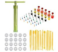 Allazone 56 PCS Extrudeuse D'argile en Acier Inoxydable avec 20 PCS Disques de Forme, Coupeurs D'argile Polymère, Outil de Bricolage en Argile pour Outil de Modélisation en Argile
