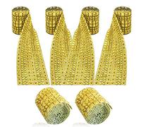 Allazone 6 Rangée Or Acrylique Strass Ruban, Ruban Auto-adhésif à Crochets et à Boucles pour Gâteaux de Mariage, Décorations Anniversaire, Baby Showe et Arts et Artisanat Projets