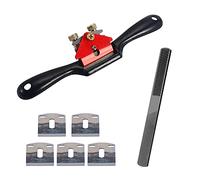 Allazone 7 PCS Raboteuse de Bord Réglable à La Main avec 5 Lames de Rechange, Base Plate Travail du Bois Ajustable, 4 En 1 Lime à Bois pour Raboter Les Outils de Travail du Bois