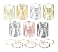 Allazone 70 PCS Bracelets Extensibles Réglable Fil Bracelet, 7 Couleurs Bracelet Réglable Vierge pour Les Bijoux de Bricolage Faisant des Bracelets